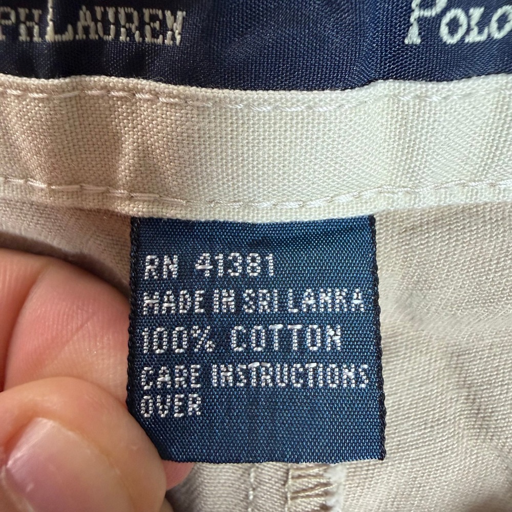 Polo Ralph Lauren Andrew Pant Mens 38x32 Tan Khaki Double Pleated Cotton Chinos - Picture 7 of 13